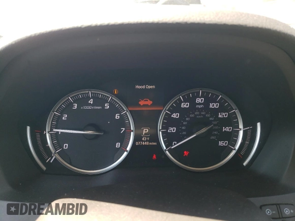 2016 Acura MDX w/Tech/Entertainment with VIN 5FRYD4H68GB006615, listed as a Copart auction lot 52557325 with 77,448 mi miles and Salvage Title. Bid and sale history available at carsss.com. Image 9.