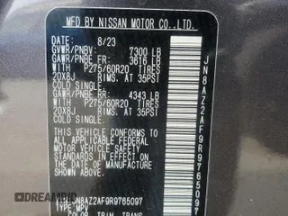 2024 Infiniti QX80 LUXE with VIN JN8AZ2AF9R9765097, listed as a Copart auction lot 70143504 with 15,085 mi miles and Non Repairable. Bid and sale history available at carsss.com. Image 13.