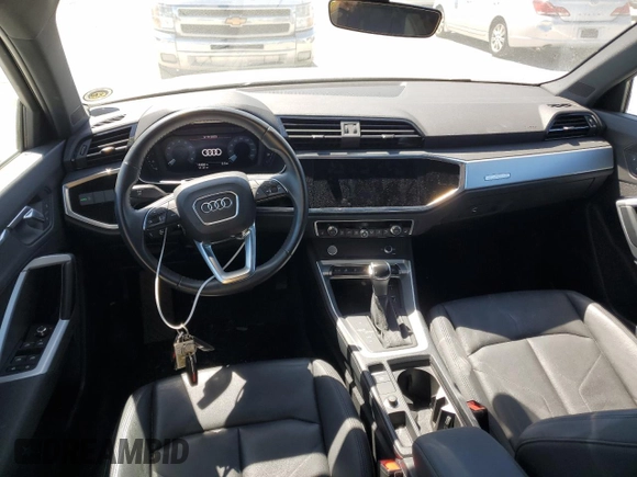 2020 Audi Q3 S line Premium with VIN WA1DECF36L1016976, listed as a Copart auction lot 49658255 with 15,404 mi miles and Salvage Title. Bid and sale history available at carsss.com. Image 8.
