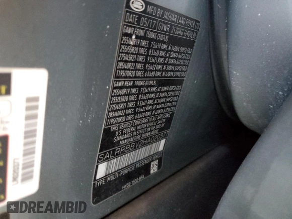 2017 Land Rover Discovery HSE with VIN SALRRBBV2HA020377, listed as a Copart auction lot 87910265 with 64,837 mi miles and Clean Title. Bid and sale history available at DreamBid. Image 13.