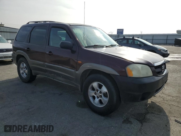 2002 Mazda Tribute LX with VIN 4F2CU08172KM34759, listed as a Copart auction lot 81631974 with 254,286 mi miles and Salvage Title. Bid and sale history available at carsss.com. Image 4.