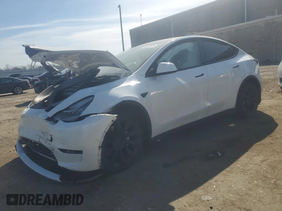 2022 Tesla Model Y Long Range with VIN 7SAYGAEE3NF416838, listed as a Copart auction lot 46157675 with 24,254 mi miles and Salvage Title. Bid and sale history available at DreamBid. Image 1.
