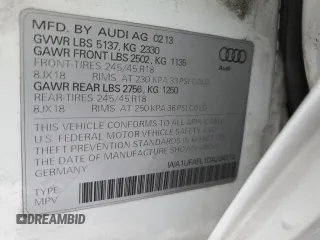 2013 Audi allroad Premium Plus with VIN WA1UFAFL1DA204212, listed as a Copart auction lot 88739305 with 98,575 mi miles and Salvage Title. Bid and sale history available at carsss.com. Image 14.