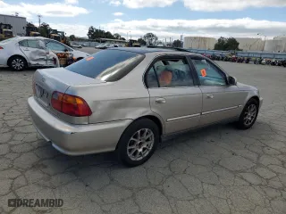 2000 Honda Civic EX with VIN 1HGEJ8644YL002969, listed as a Copart auction lot 50579605 with 301,229 mi miles and Salvage Title. Bid and sale history available at carsss.com. Image 3.