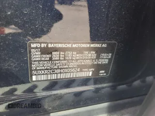 2017 BMW X5 sDrive35i z VIN 5UXKR2C38H0X05624, wystawiony jako Copart lot #48898475 z przebiegiem 43 725 mil mil oraz Szkody całkowita. Historia ofert i sprzedaży dostępna na DreamBid. Obrazek 14.
