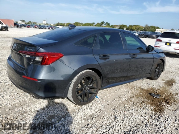 2024 Honda Civic Sedan Sport with VIN 2HGFE2F50RH545006, listed as a Copart auction lot 46313165 with 8,480 mi miles and Non Repairable. Bid and sale history available at carsss.com. Image 3.