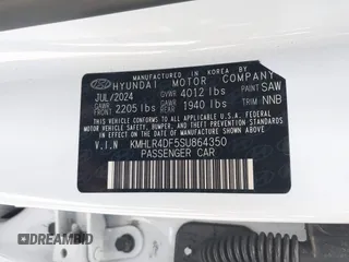 2025 Hyundai Elantra N Line z VIN KMHLR4DF5SU864350, wystawiony jako IAAI lot #42072593 z przebiegiem 7 092 mil mil oraz . Historia ofert i sprzedaży dostępna na DreamBid. Obrazek 9.