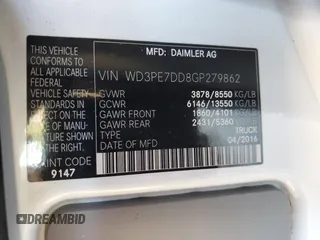 2016 Mercedes-Benz Sprinter Cargo with VIN WD3PE7DD8GP279862, listed as a Copart auction lot 45081325 with 220,116 mi miles and Clean Title. Bid and sale history available at carsss.com. Image 15.