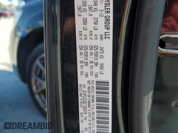 2012 Dodge Journey GT with VIN 3C4PDCEG8CT282678, listed as a Copart auction lot 49388965 with 97,874 mi miles and Clean Title. Bid and sale history available at DreamBid. Image 13.