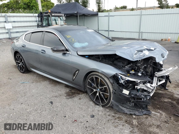 2021 BMW 8 Series M850i with VIN WBAGV8C01MCF75867, listed as a Copart auction lot 62779863 with 24,033 mi miles and . Bid and sale history available at DreamBid. Image 4.
