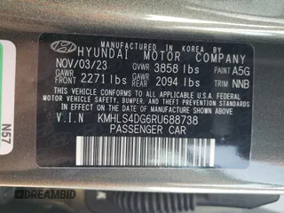 2024 Hyundai Elantra SEL z VIN KMHLS4DG6RU688738, wystawiony jako Copart lot #55056965 z przebiegiem 19 538 mil mil oraz Szkoda całkowita • Salvage title. Historia ofert i sprzedaży dostępna na DreamBid. Obrazek 12.