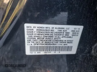 2016 Honda Pilot EX with VIN 5FNYF6H38GB049641, listed as a Copart auction lot 50956325 with 205,978 mi miles and Clean Title. Bid and sale history available at DreamBid. Image 13.