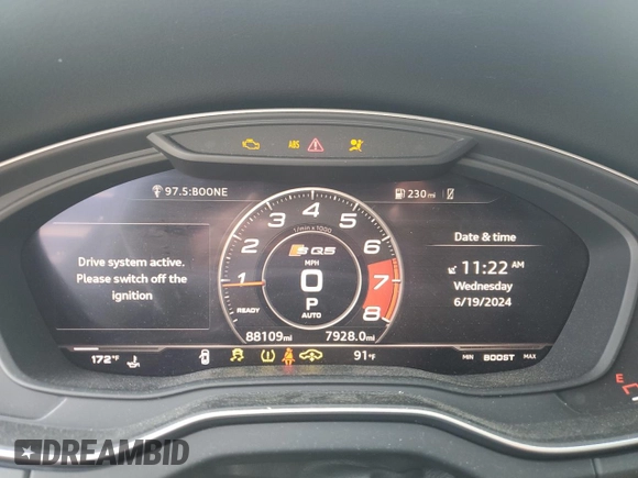 2018 Audi SQ5 Prestige with VIN WA1C4AFY5J2076656, listed as a Copart auction lot 59517204 with 88,109 mi miles and Salvage Title. Bid and sale history available at DreamBid. Image 9.