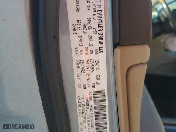 2012 Jeep Grand Cherokee Overland with VIN 1C4RJFCG6CC239104, listed as a Copart auction lot 53404035 with 168,977 mi miles and Clean Title. Bid and sale history available at carsss.com. Image 13.