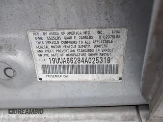 2004 Acura TL z VIN 19UUA66284A025319, wystawiony jako IAAI lot #42240310 z przebiegiem 163 088 mil mil oraz . Historia ofert i sprzedaży dostępna na DreamBid. Obrazek 9.