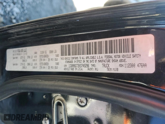 2019 Ram 1500 Classic Warlock with VIN 1C6RR6GT2KS745296, listed as a Copart auction lot 42486155 with 77,076 mi miles and Salvage Title. Bid and sale history available at carsss.com. Image 14.
