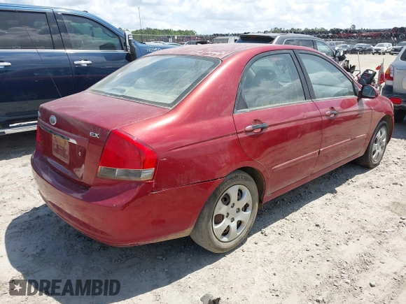 2008 Kia Spectra SX with VIN KNAFE121285552750, listed as a IAAI auction lot 42077896 with 237,939 mi miles. Bid and sale history available at carsss.com. Image 4.