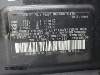 2010 Subaru Legacy Premium with VIN 4S3BMBB63A3224695, listed as a Copart auction lot 77875534 with Not provided miles and Salvage title. Bid and sale history available at DreamBid. Image 13.