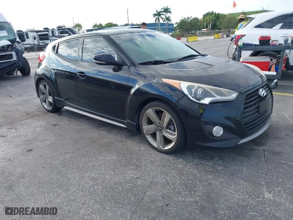 2013 Hyundai Veloster Turbo w/Black Int with VIN KMHTC6AE6DU085390, listed as a IAAI auction lot 42032699 with 122,483 mi miles. Bid and sale history available at carsss.com. Image 1.