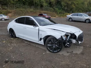 2022 Genesis G70 3.3T with VIN KMTG54TE9NU081676, listed as a Copart auction lot 75188364 with 38,526 mi miles and Salvage Title. Bid and sale history available at DreamBid. Image 4.