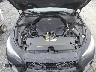 2020 Infiniti Q50 Red Sport 400 with VIN JN1FV7AR1LM660226, listed as a Copart auction lot 79698594 with 37,246 mi miles and Salvage Title. Bid and sale history available at carsss.com. Image 11.