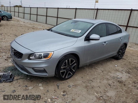 2018 Volvo S60 Dynamic with VIN YV126MFL7J2459560, listed as a Copart auction lot 82999494 with 47,513 mi miles and Salvage Title. Bid and sale history available at carsss.com. Image 1.