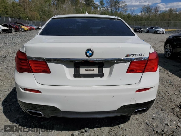 2012 BMW 7 Series 750i xDrive with VIN WBAKC6C56CC396591, listed as a Copart auction lot 53365865 with 119,603 mi miles and Salvage Title. Bid and sale history available at DreamBid. Image 6.