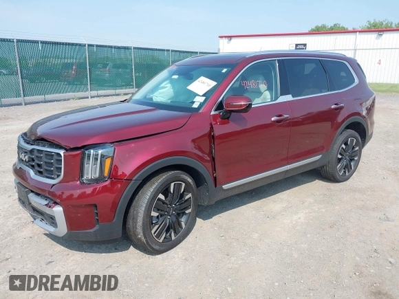 2023 Kia Telluride SX X-Pro with VIN 5XYP5DGC8PG376862, listed as a IAAI auction lot 42481710 with 17,517 mi miles and . Bid and sale history available at DreamBid. Image 2.
