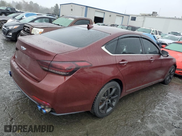 2015 Hyundai Genesis 3.8L with VIN KMHGN4JEXFU037765, listed as a Copart auction lot 39617454 with 0 mi miles. Bid and sale history available at carsss.com. Image 3.
