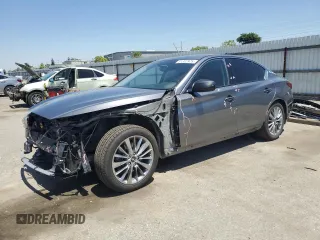 2019 Infiniti Q50 Luxe with VIN JN1EV7APXKM512407, listed as a Copart auction lot 51322975 with 36,505 mi miles and Salvage title. Bid and sale history available at DreamBid. Image 1.