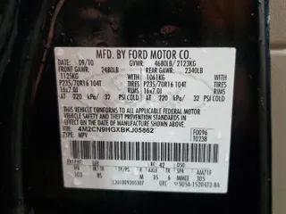 2011 Mercury Mariner Premier with VIN 4M2CN9HGXBKJ05862, listed as a Copart auction lot 80549164 with 188,221 mi miles and Salvage Title. Bid and sale history available at carsss.com. Image 13.