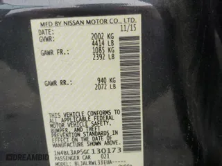 2016 Nissan Altima 3.5 SL with VIN 1N4BL3AP5GC130173, listed as a Copart auction lot 72137244 with 133,268 mi miles and Non Repairable. Bid and sale history available at carsss.com. Image 12.