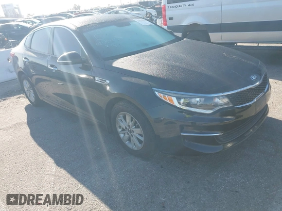 2017 Kia Optima LX with VIN 5XXGT4L30HG152700, listed as a IAAI auction lot 41826259 with 143,438 mi miles. Bid and sale history available at carsss.com. Image 1.
