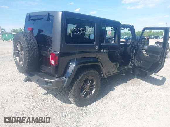 2016 Jeep Wrangler Unlimited Sahara with VIN 1C4BJWEG8GL253803, listed as a IAAI auction lot 42296118 with 163,463 mi miles and . Bid and sale history available at DreamBid. Image 4.