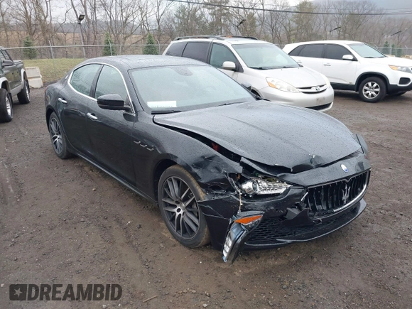 2017 Maserati Ghibli with VIN ZAM57XSA3H1197716, listed as a IAAI auction lot 41918916 with 47,779 mi miles. Bid and sale history available at carsss.com. Image 1.