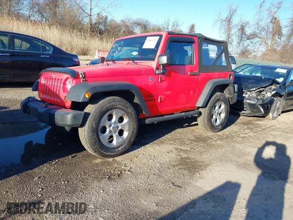 2013 Jeep Wrangler Sport with VIN 1C4AJWAG5DL574727, listed as a IAAI auction lot 41806091 with 84,092 mi miles and . Bid and sale history available at carsss.com. Image 2.