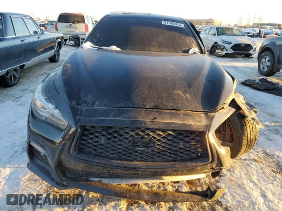 2020 Infiniti Q50 Red Sport 400 with VIN JN1FV7AR3LM660387, listed as a Copart auction lot 87592075 with 34,278 mi miles and Salvage Title. Bid and sale history available at carsss.com. Image 5.