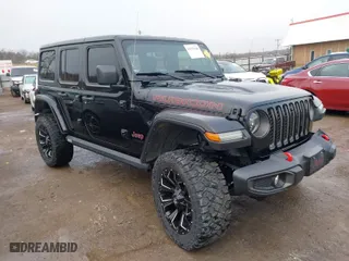 2021 Jeep Wrangler Unlimited Rubicon with VIN 1C4HJXFG2MW628559, listed as a IAAI auction lot 41193146 with 56,474 mi miles. Bid and sale history available at carsss.com. Image 1.