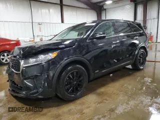 2019 Kia Sorento LX with VIN 5XYPGDA56KG569198, listed as a Copart auction lot 61284505 with 89,900 mi miles and Salvage title. Bid and sale history available at DreamBid. Image 1.