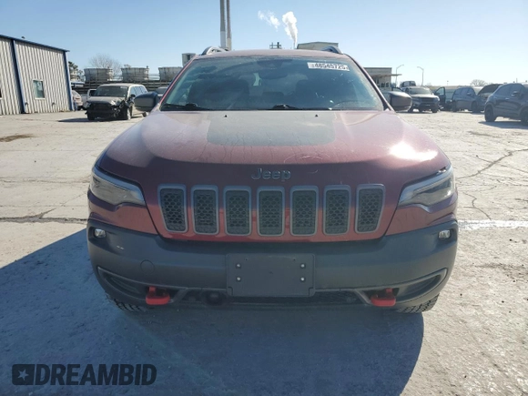 2021 Jeep Cherokee Trailhawk with VIN 1C4PJMBX7MD139411, listed as a Copart auction lot 48545725 with 54,095 mi miles and Salvage title. Bid and sale history available at DreamBid. Image 5.