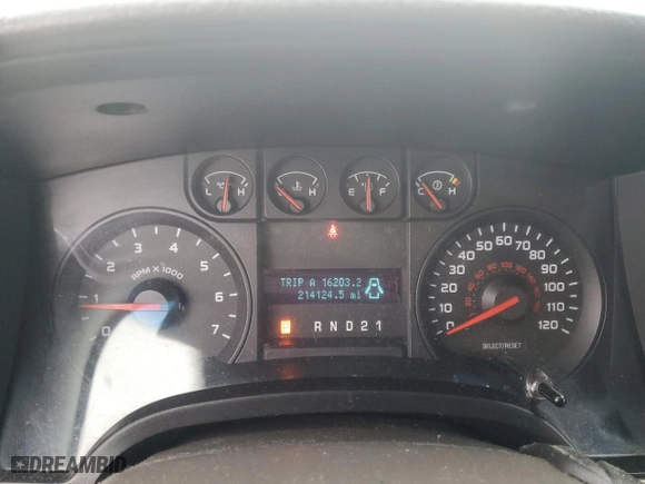 2009 Ford F-150 STX with VIN 1FTRX14W49FA28515, listed as a Copart auction lot 43695085 with 214,124 mi miles and Salvage Title. Bid and sale history available at carsss.com. Image 9.