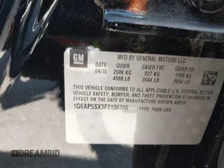 2015 Cadillac CTS RWD with VIN 1G6AP5SX3F0136786, listed as a IAAI auction lot 41992006 with 98,160 mi miles and . Bid and sale history available at DreamBid. Image 9.