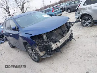 2018 Nissan Pathfinder SV z VIN 5N1DR2MM1JC636244, wystawiony jako IAAI lot #41081084 z przebiegiem 114 711 mil mil oraz . Historia ofert i sprzedaży dostępna na DreamBid. Obrazek 1.
