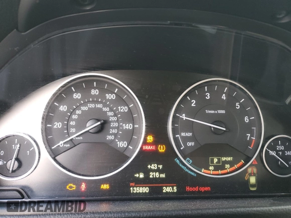 2015 BMW 3 Series 320i xDrive with VIN WBA3C3C5XFK200536, listed as a Copart auction lot 52116505 with 135,890 mi miles and Non Repairable. Bid and sale history available at carsss.com. Image 9.