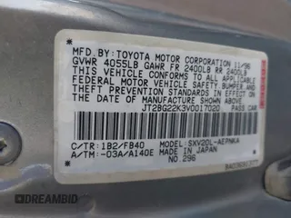 1997 Toyota Camry LE с VIN JT2BG22K3V0017020, выставлен на аукционе IAAI как лот 42452535 с пробегом 195 815 миль миль и . История ставок и продаж доступна на DreamBid. Изображение 9.