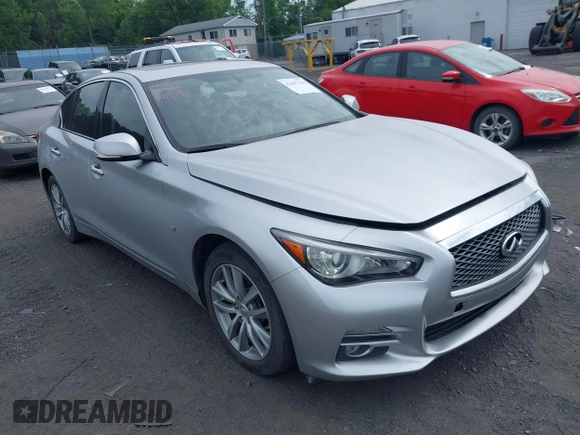 2015 Infiniti Q50 Sport with VIN JN1BV7AR1FM396590, listed as a IAAI auction lot 42687130 with 104,265 mi miles and . Bid and sale history available at DreamBid. Image 1.