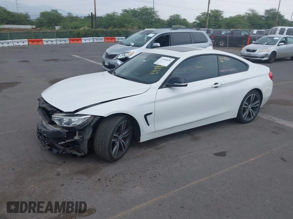 2014 BMW 4 Series 435i xDrive z VIN WBA3R5C59EK186119, wystawiony jako IAAI lot #41968020 z przebiegiem 97 187 mil mil oraz . Historia ofert i sprzedaży dostępna na DreamBid. Obrazek 2.