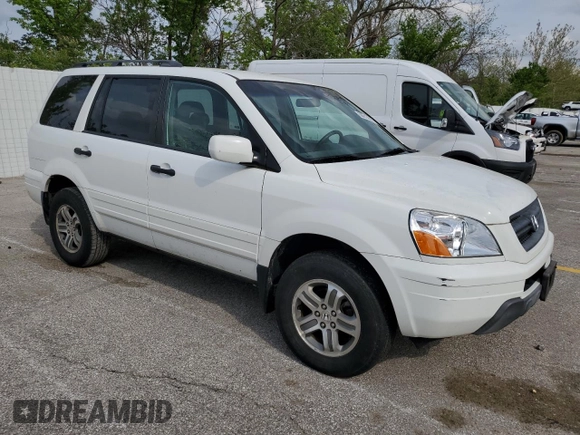 2005 Honda Pilot EX with VIN 5FNYF184X5B038942, listed as a Copart auction lot 50913695 with 225,404 mi miles and Salvage Title. Bid and sale history available at DreamBid. Image 4.