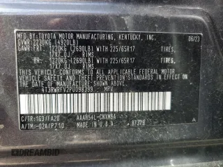 2023 Toyota RAV4 Hybrid XLE с VIN 4T3RWRFV2PU098399, выставлен на аукционе Copart как лот 60142305 с пробегом 51 044 миль миль и Списание • Salvage title. История ставок и продаж доступна на DreamBid. Изображение 13.