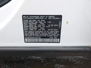 2023 Volkswagen Atlas SE with VIN 1V2HP2CA0PC544469, listed as a IAAI auction lot 42274112 with 19,097 mi miles and . Bid and sale history available at DreamBid. Image 9.